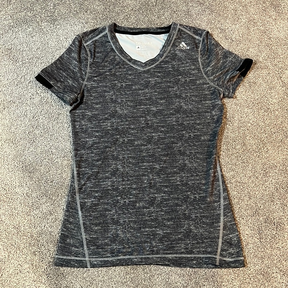 adidas Techfit Gray Workout T-Shirt